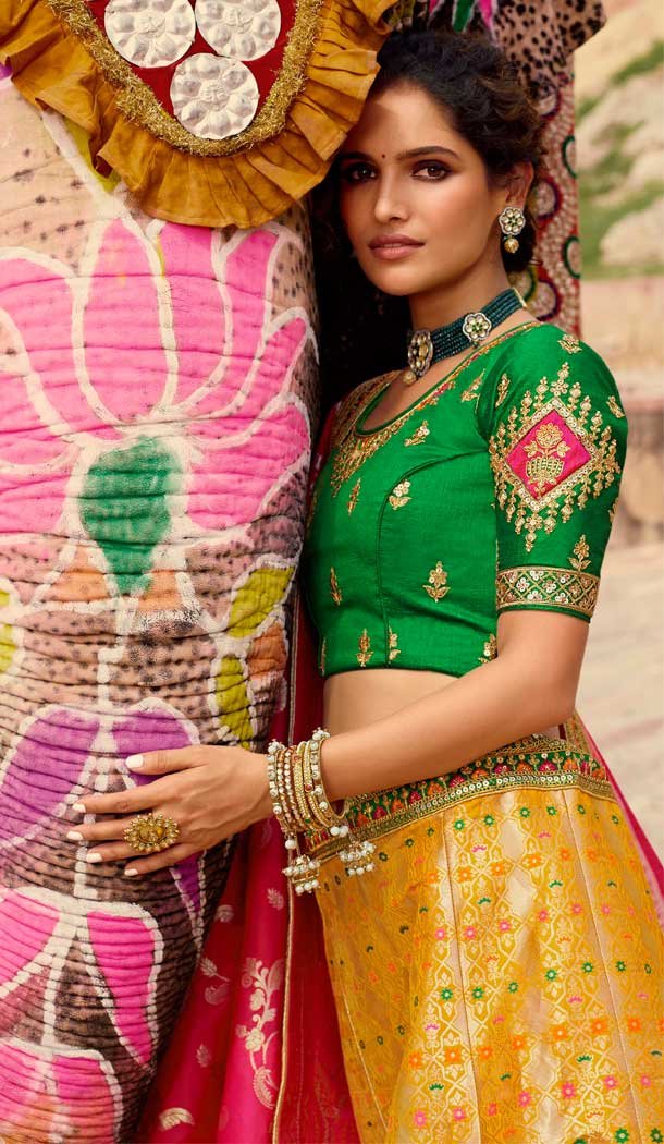 Yellow Color Pure Premium Silk Heavy Designer Wear Lehenga Choli -1794133218
