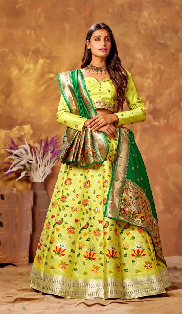 Pista Color Silk Designer Traditional Wedding Wer Lehenga Choli -2043135555