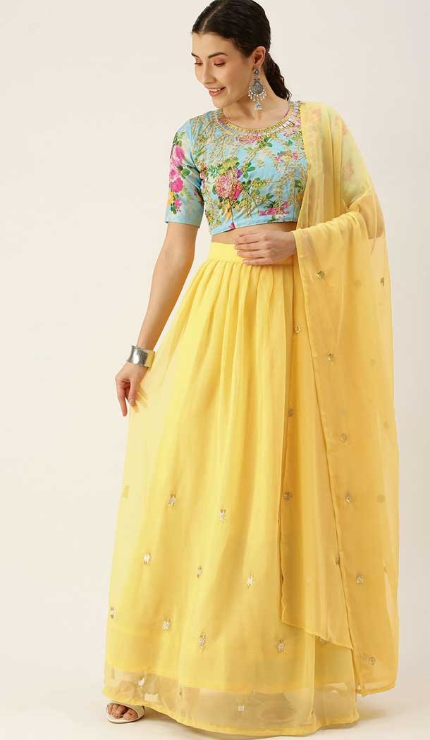 Brilliant Multi Color Poly Georgette  Designer Party Wear Lehenga Choli - 2501139740
