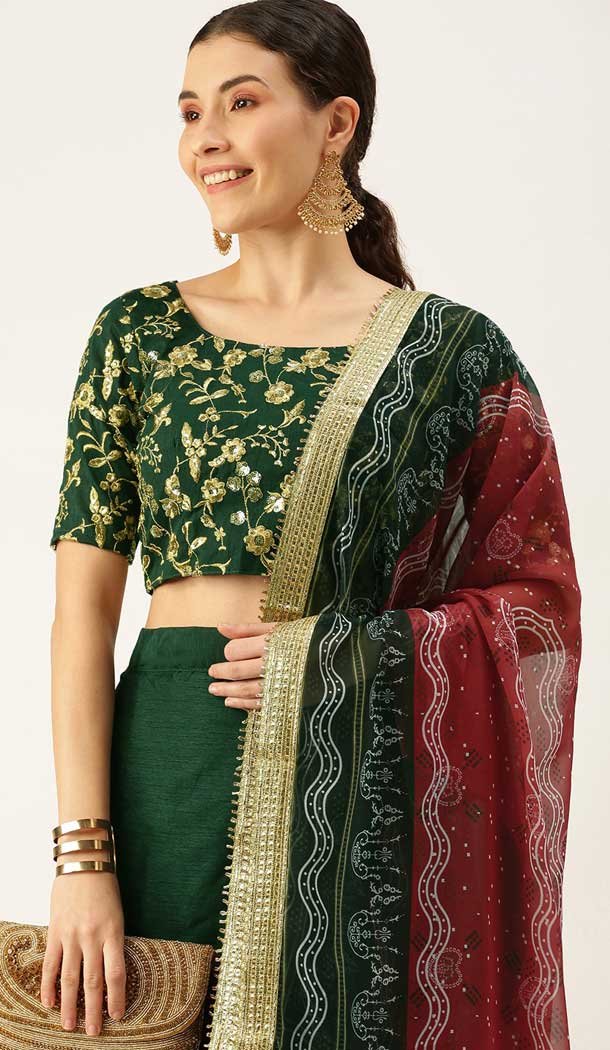 Green Color Art silk  Casual Wear Lehenga Choli - 2501139744