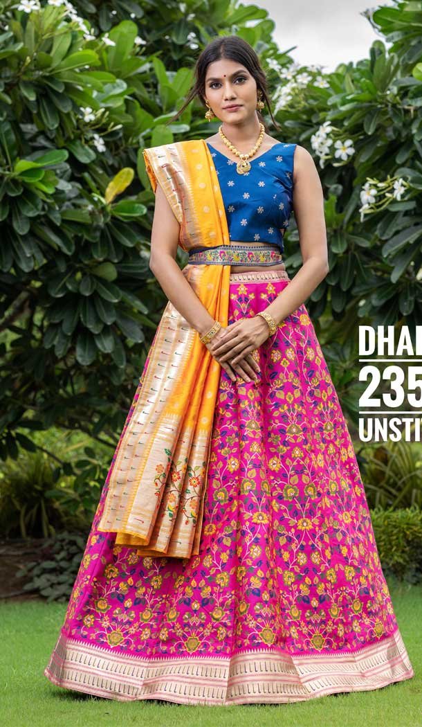 Blue Color Silk Designer Wedding Mehndi Wear Lehenga Choli - 1333129147