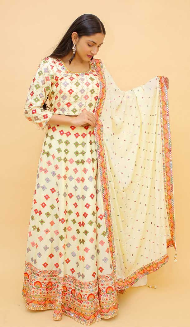 Creme Color Chinnon Designer Wedding Wear Lehenga Choli - 3213145224