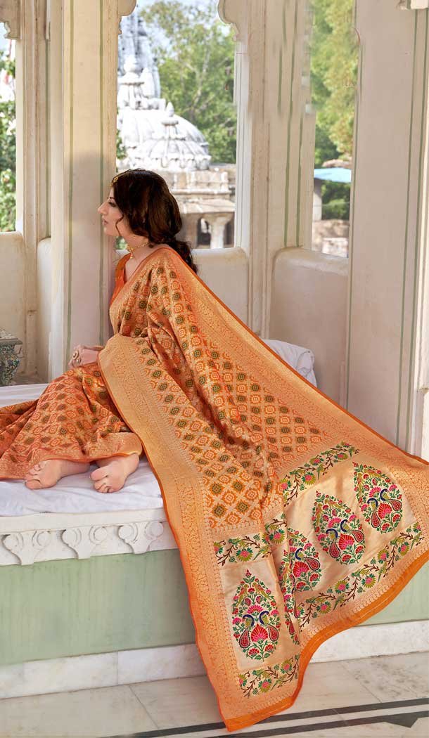 Mustard Color Banarasi Silk Designer Traditional Wear Saree - 3222145302