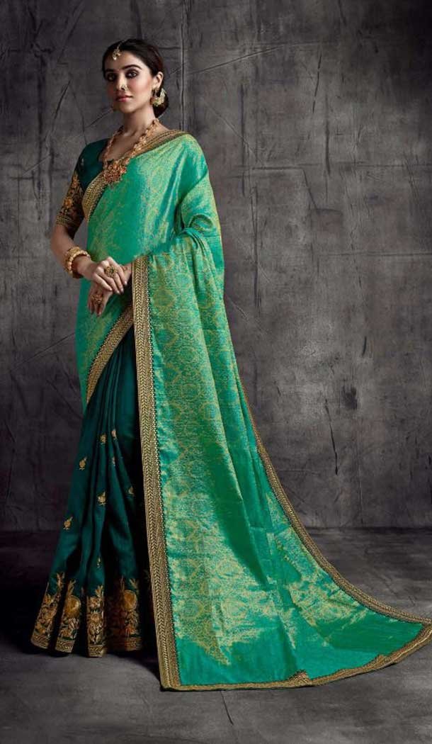 Admirers Multi Color Fancy Fabric Traditional Party Wear Saree Blouse -3543147942