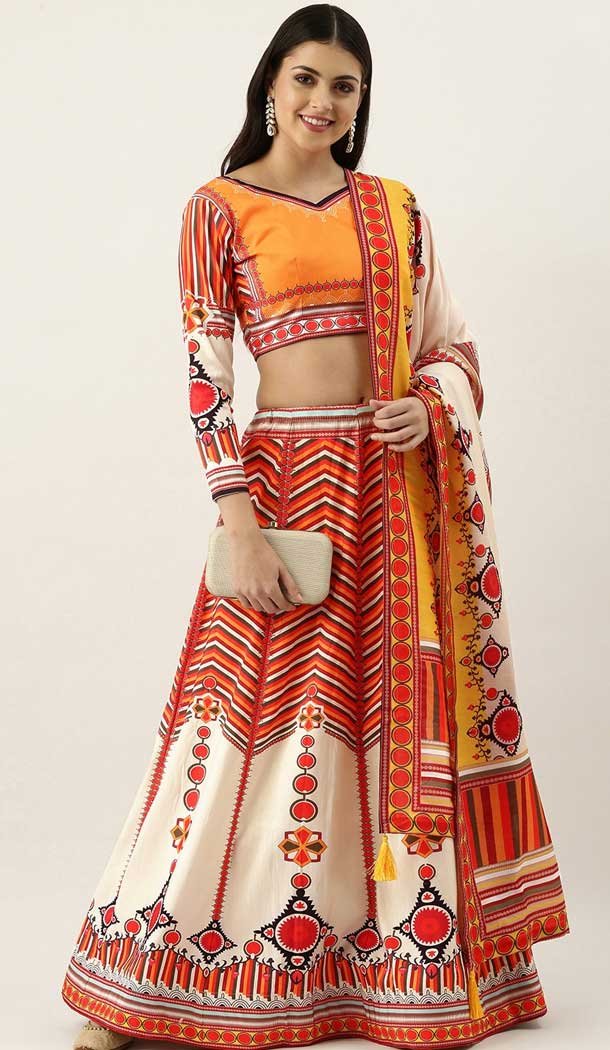 Styled Multi Color Vaishali Silk Fancy Party Wear Plus Size Women Lehenga Choli -3604148353