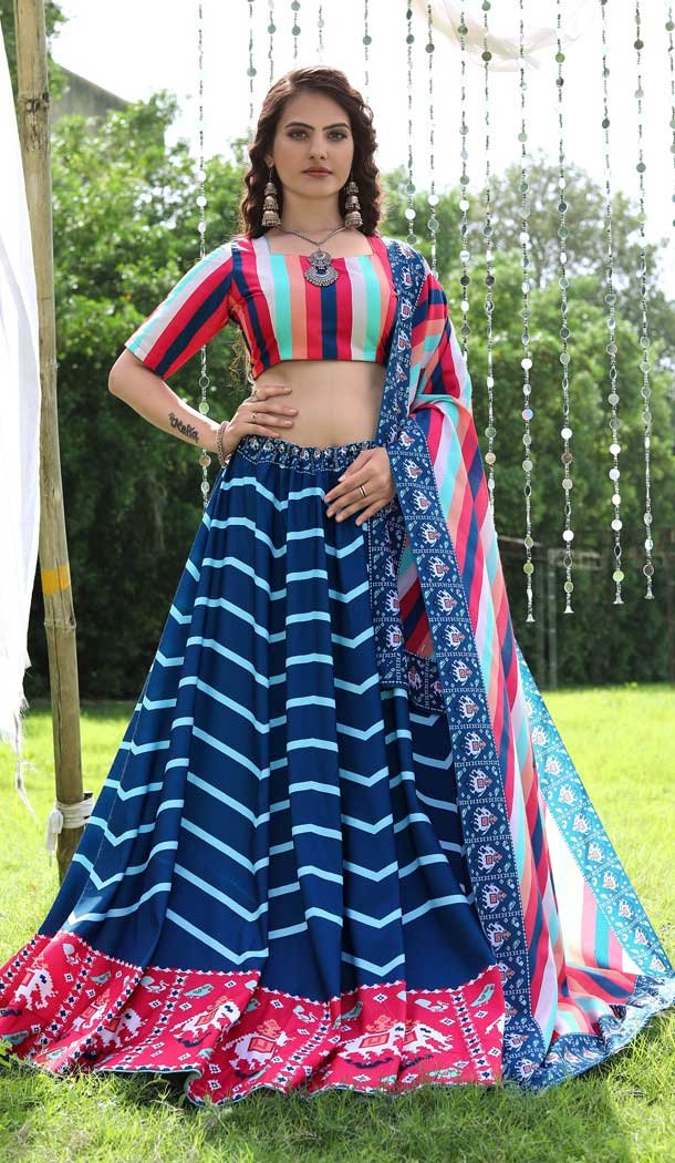 Elegant Multi Color Dutch Silk Traditional Party Wear Plus Size Lehenga Choli -3840150100