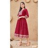 Classy Maroon Color Heavy Rayon Party Wear Readymade Plus Size Kurtis -3918150499