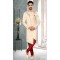 Cream Brocade Designer Festival Wear Men's Sherwani in Plus Size -4456154711