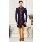 Navy Blue Jacquard Designer Festival Wear Men's Sherwani in Plus Size -4456154715
