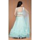 Sky Blue Color Heavy Net Handwork With Kids Girls Party Wear Lehenga Choli -4471154840