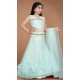Sky Blue Color Heavy Net Handwork With Kids Girls Party Wear Lehenga Choli -4471154840