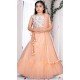 Peach Color Embroidered Net Kids Girls Lehenga Choli -4472154844 