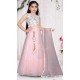 Light Pink Color Embroidered Net Kids Girls Lehenga Choli -4472154846