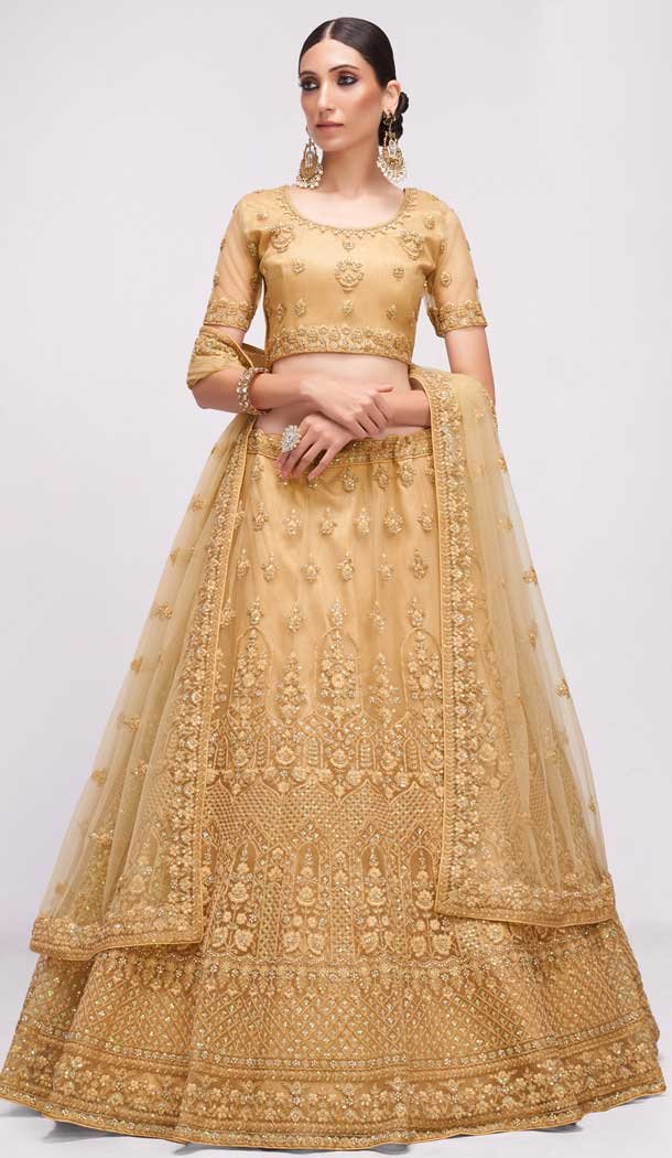 Chiku Color Net Embroidery Wedding Wear Lehenga Choli -4534155306