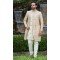 Wedding Wear Cream Color Soft Art Silk Embroidery Work Men's Sherwani -4667156510