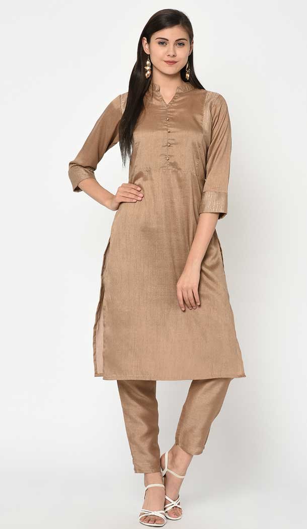 Chiku Color Poly Silk Digital Print Work Casual Wear Kurti With Pant -4692156744