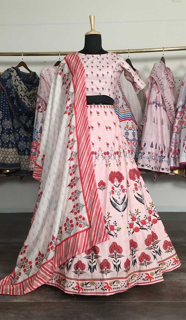 Ethnic Multi Color Vaishali Silk Printed Work Function Wear Lehenga Choli -489158414