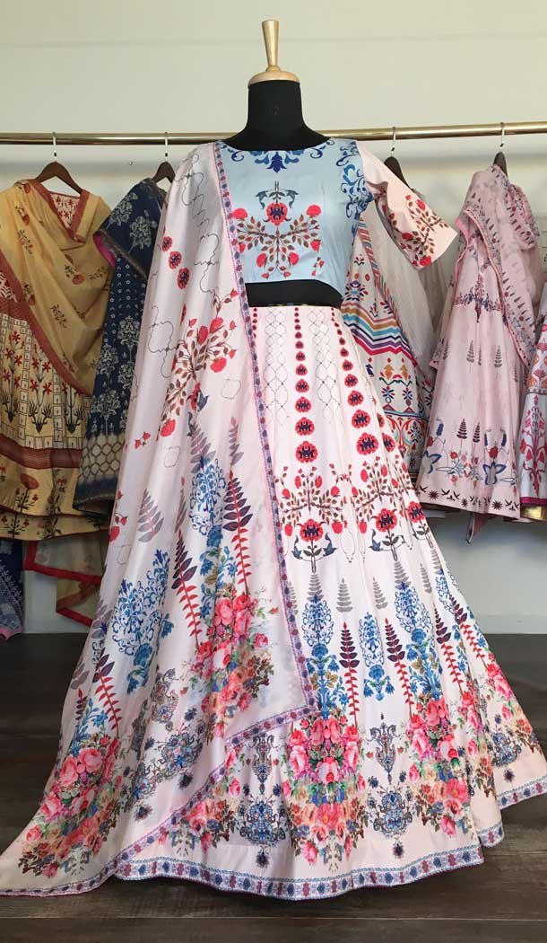  Vaishali Silk Multi Color Printed Work Function Wear Lehenga Choli -489158418