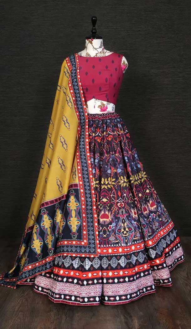 Multi Color Sequins Hand Work Vaishali Silk Fancy Function Wear Lehenga Choli -4962158859