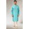 Art Silk Blue Color Printed Work Traditional Wear Men's Kurta Pajama -508219713