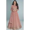 Peach Color Faux Georgette Thread Work Anarkali Style Salwar Kameez -5389161780