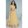Yellow Color Faux Georgette Thread Work Anarkali Style Salwar Kameez -5389161783