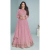 Pink Color Faux Georgette Thread Work Anarkali Style Salwar Kameez -5389161784
