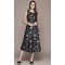 Black Color Crepe Foil Print Work Party Wear Readymade Fancy Kurti -5664163774