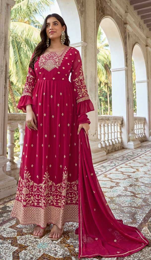 Pink Color Heavy Fox Georgette Sequins Work Party Wear Designer Salwar Suit -5939165677