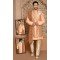 Banarasi Silk Orange Color Self Work Wedding Wear Men's Designer Sherwani -6019166418