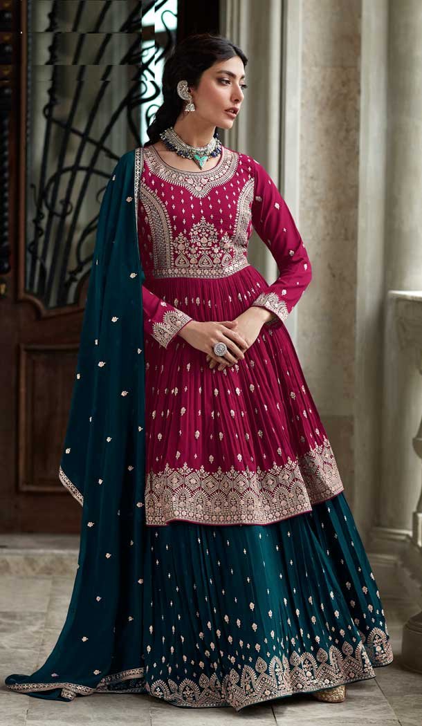 Lehenga style suit sale