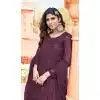 Wine Color Net Embroidery Work Pakistani Style Anarkali Salwar Kameez -6235168154