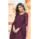 Wine Color Net Embroidery Work Pakistani Style Anarkali Salwar Kameez -6235168154
