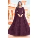 Wine Color Net Embroidery Work Pakistani Style Anarkali Salwar Kameez -6235168154
