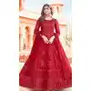 Red Color Net Embroidery Work Pakistani Style Anarkali Salwar Kameez -6235168156