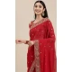 Red Color Heavy Georgette Embroidered Work Casual Party Wear Saree Blouse -6248168228