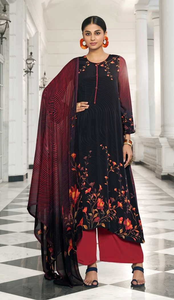 Multi Color Crepe Silk Digital Printed Work Pakistani Style Palazzo Salwar Suit -6249168234
