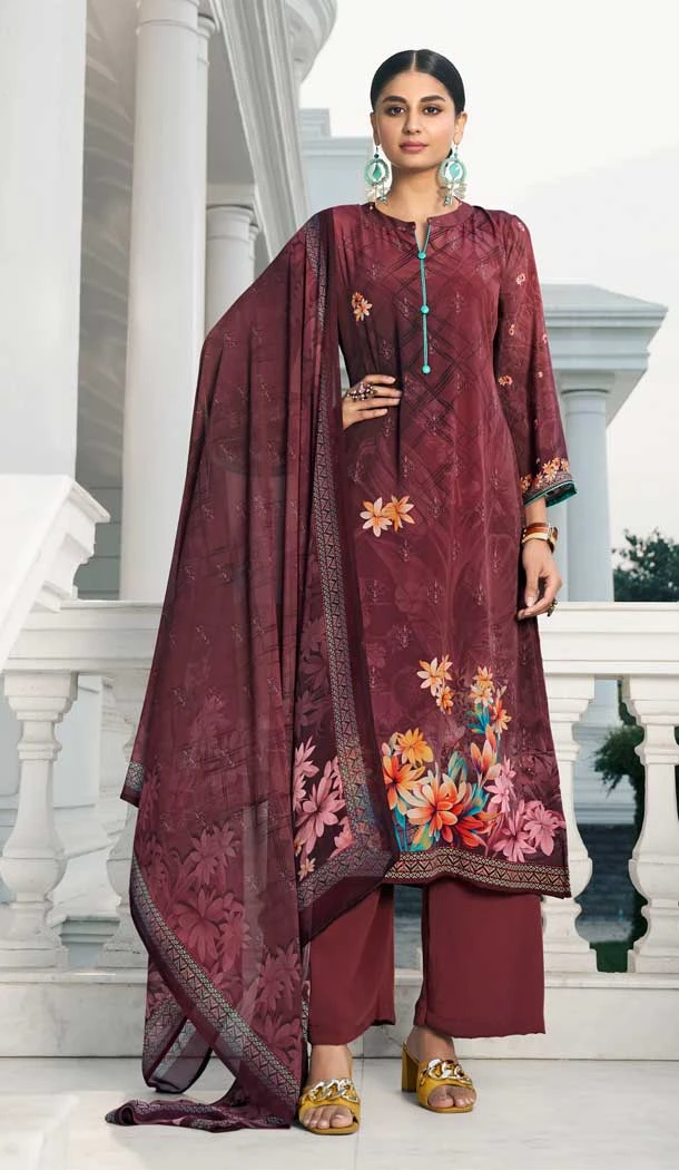 Desirable Maroon Color Crepe Silk Digital Printed Work Pakistani Style Palazzo Salwar Suit -6249168237