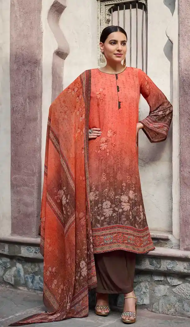 Orange Color Crepe Silk Digital Printed Work Pakistani Style Palazzo Salwar Suit -6249168239