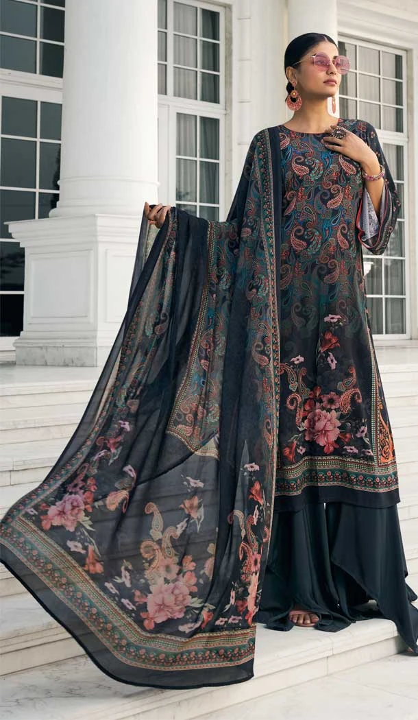 Exotic Multi Color Crepe Silk Digital Printed Work Pakistani Style Palazzo Salwar Suit -6249168240