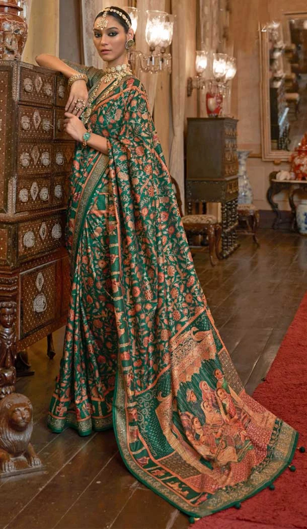 Red Color Pure Patola Heavy Sparkal Work Designer Plus Size Saree -6340168846