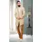 Cream Color Jacquard Designer Men's Wear Indo-Western Plus Size Shewani -6357169029