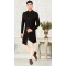 Exquisite Jacquard Black Color Designer Men's Wear Indo-Western Plus Size Shewani -6357169040