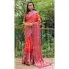 Orange & Pink Color Pure Bandhej Silk Zari Weaving Work Designer Party Wear Saree -6432169619