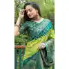 Unique Green Color Pure Bandhej Silk Zari Weaving Work Designer Party Wear Saree -6432169620