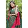 Pink & Green Color Pure Bandhej Silk Zari Weaving Work Designer Party Wear Saree -6432169622