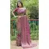 Green & Purple Color Pure Bandhej Silk Zari Weaving Work Designer Party Wear Saree -6432169623