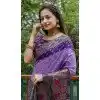 Lavender Color Pure Bandhej Silk Zari Weaving Work Designer Party Wear Saree -6432169624