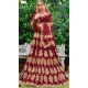 Embroidery Heavy Velvet Bridal Wear Women Lehenga in Maroon Color -6535170391