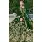 Green Color Embroidery Heavy Velvet Bridal Wear Women Lehenga -6535170395